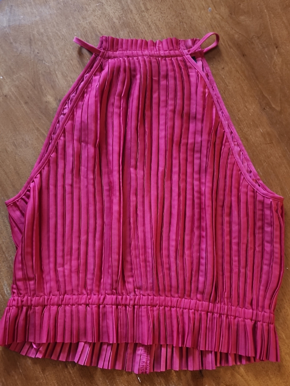Banana Republic Factory Pleated High Neck Fuschia Blouse